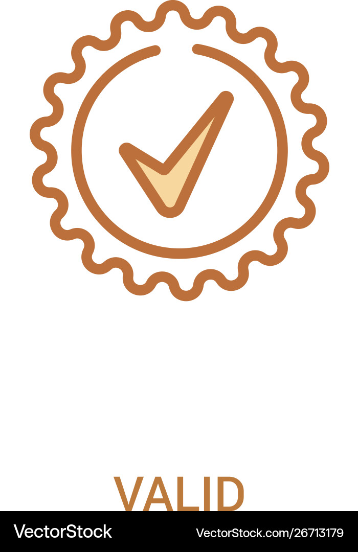 Valid concept 2 colored icon simple line element Valid concept 2 colored icon simple line element vector image