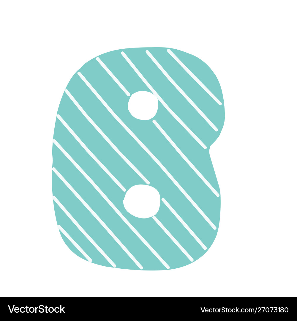 B decorated letter flat style cartoon children B decorated letter flat style cartoon children vector image