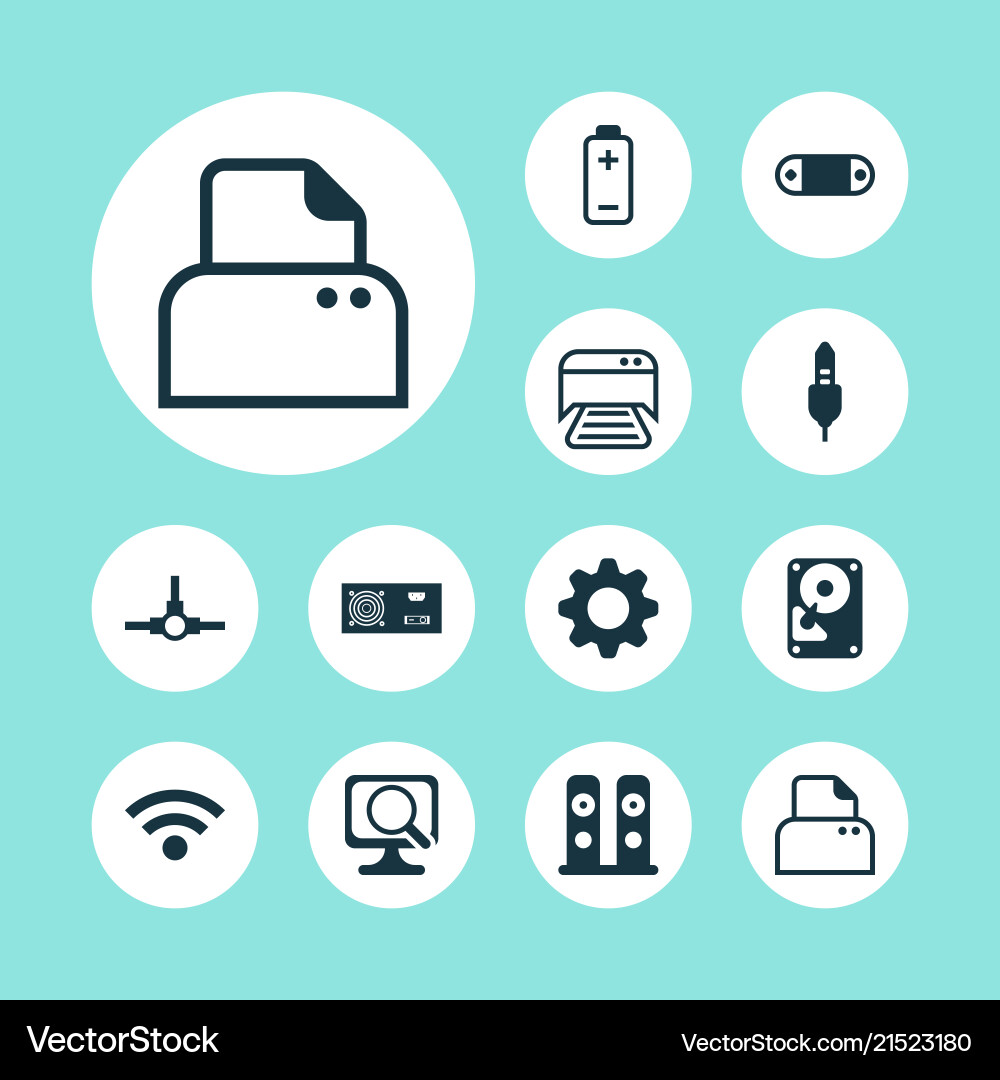 Computer icons set with paper printer scan Computer icons set with paper printer scan vector image