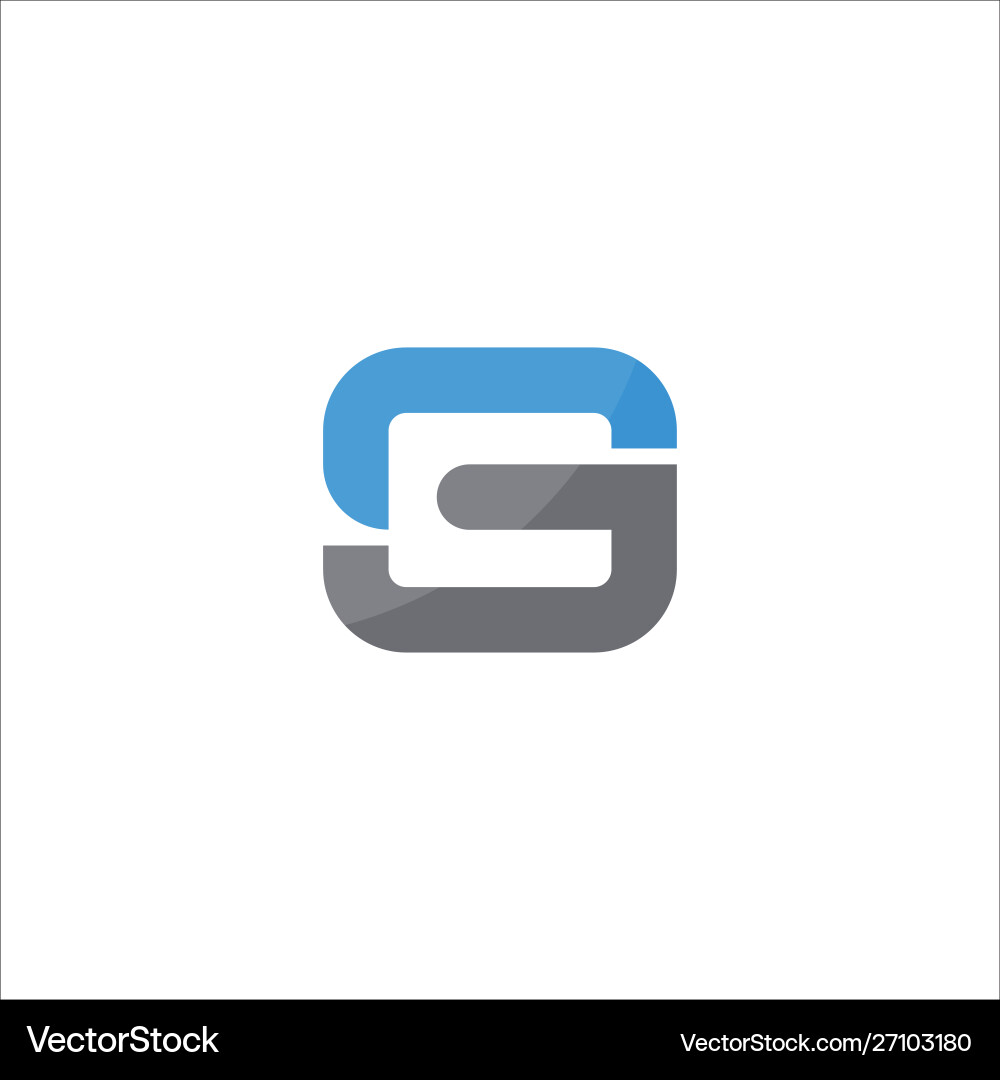 Cs and sc creative initial based letter vector image