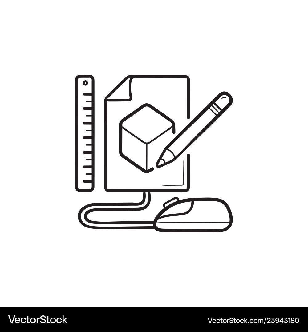 Cube Prototyping Sketch vector image