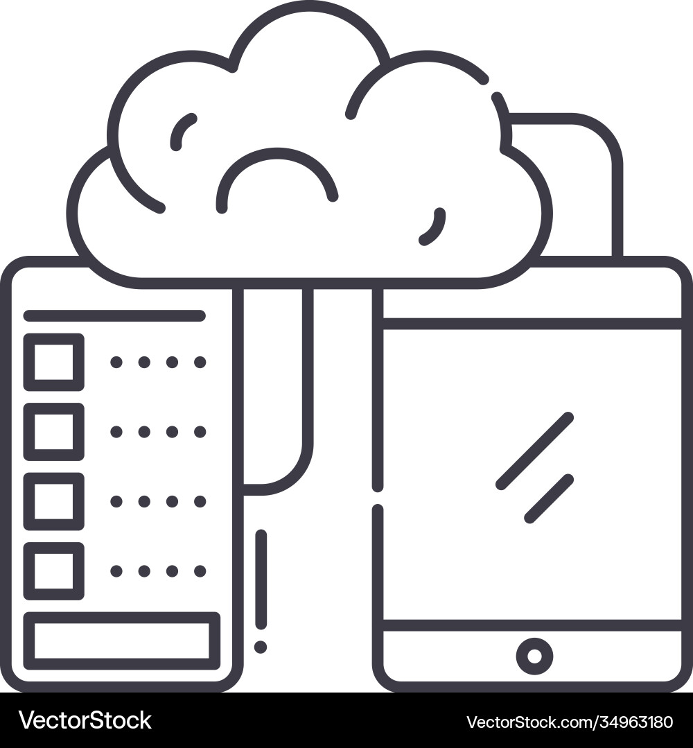 Data storage system icon linear isolated Data storage system icon linear isolated vector image