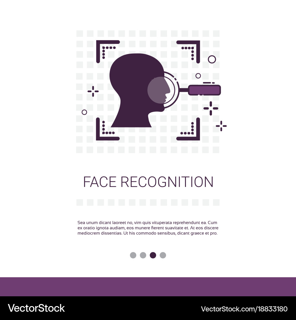 Face scanning app recognition system biometric Vector Image