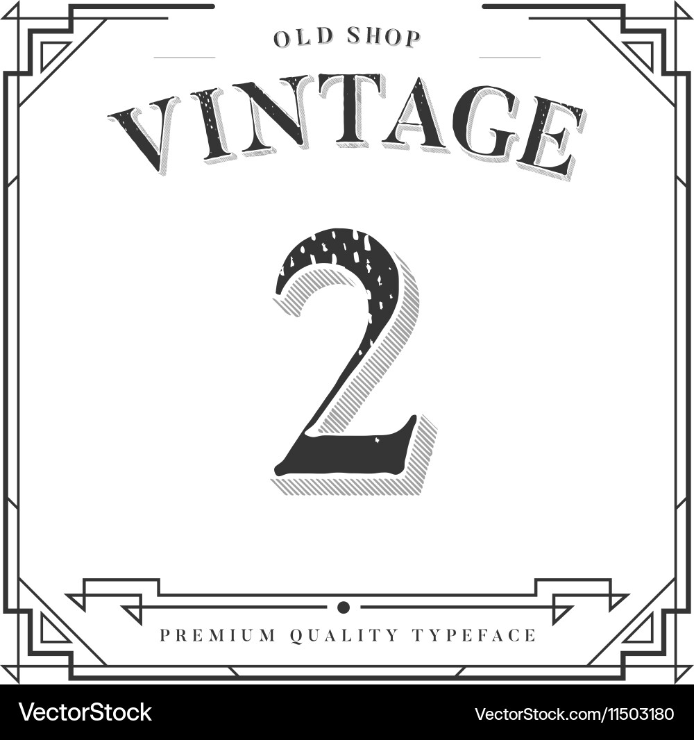 Font numbers with classy stylish frame Vector Image