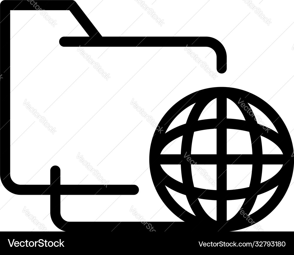 Global folder operating system icon outline style Global folder operating system icon outline style vector image