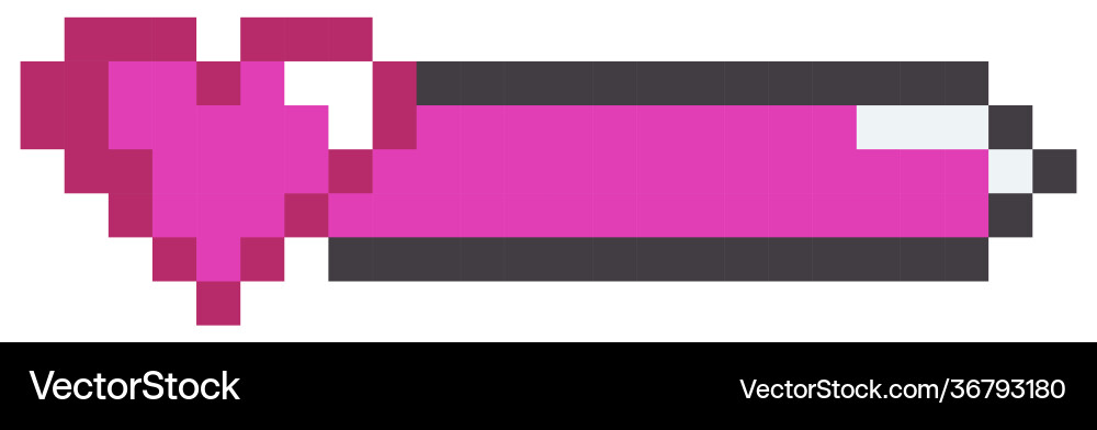 Heart bar 8-bit pixel art pixelated progressor Heart bar 8-bit pixel art pixelated progressor vector image