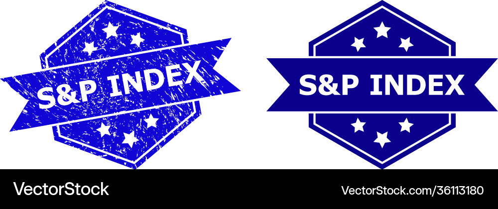 Hexagonal sp index stamp with unclean surface Vector Image