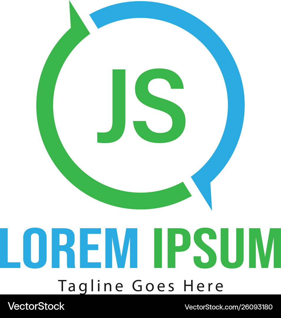 Initial js logo template with modern frame Initial js logo template with modern frame Vector Image