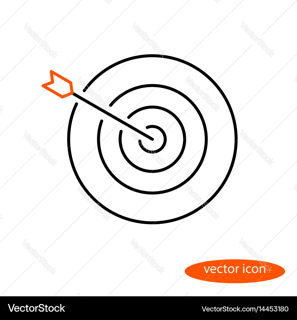 Linear image of an arrow in the center Vector Image