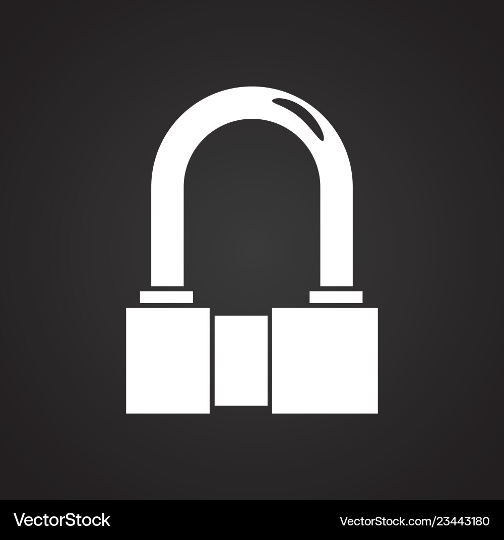 Lock icon on black background for graphic and web Lock icon on black background for graphic and web Vector Image