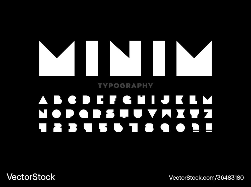 Minimal geometric style font typography design Minimal geometric style font typography design vector image