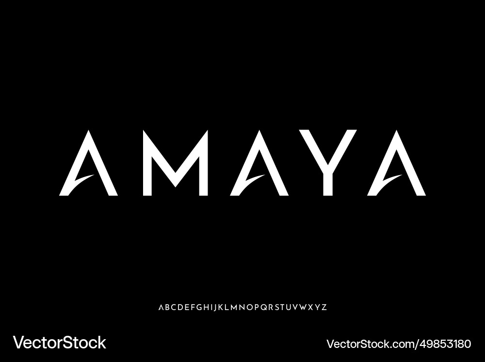 Modern elegant sharp sans serif alphabet display Modern elegant sharp sans serif alphabet display vector image
