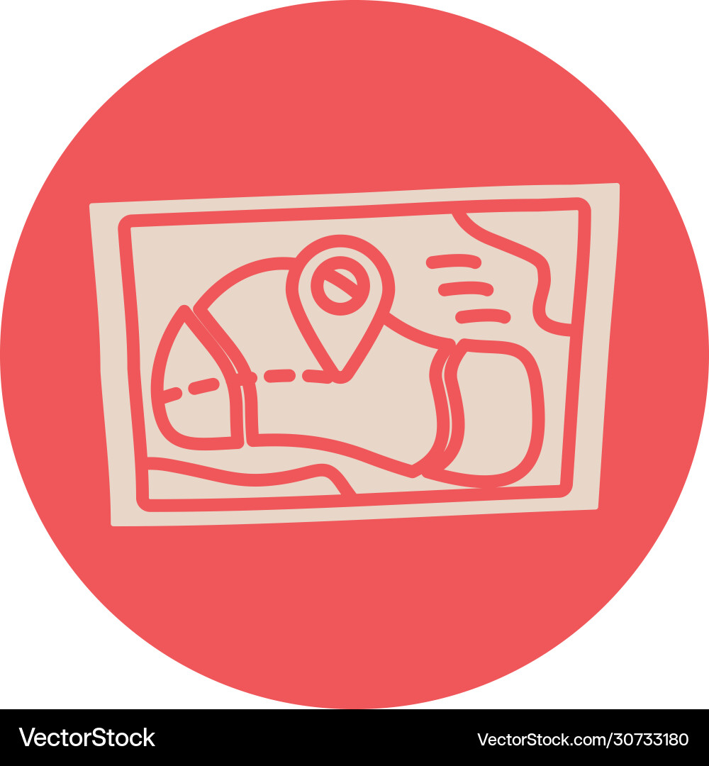 Paper map guide block style icon Paper map guide block style icon vector image