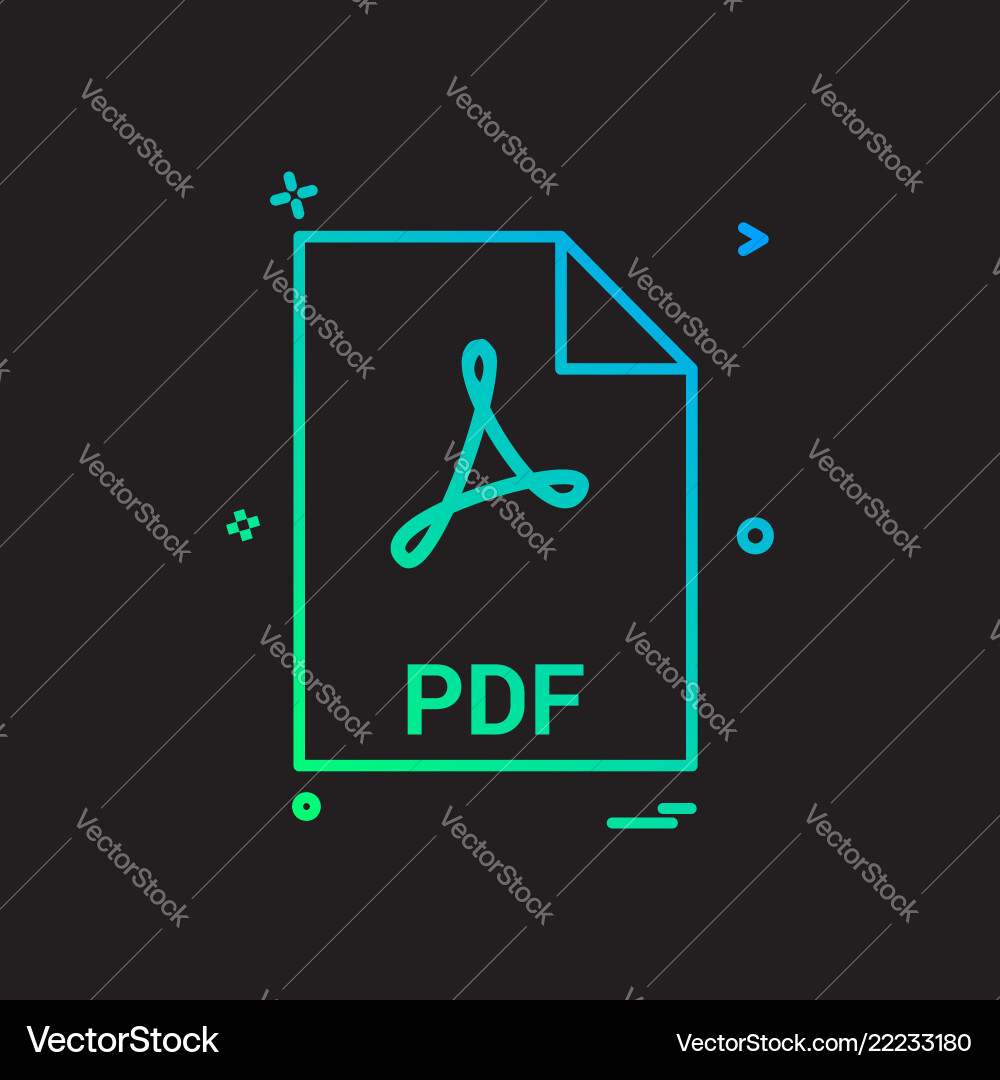 Pdf file extension format icon design Pdf file extension format icon design Vector Image