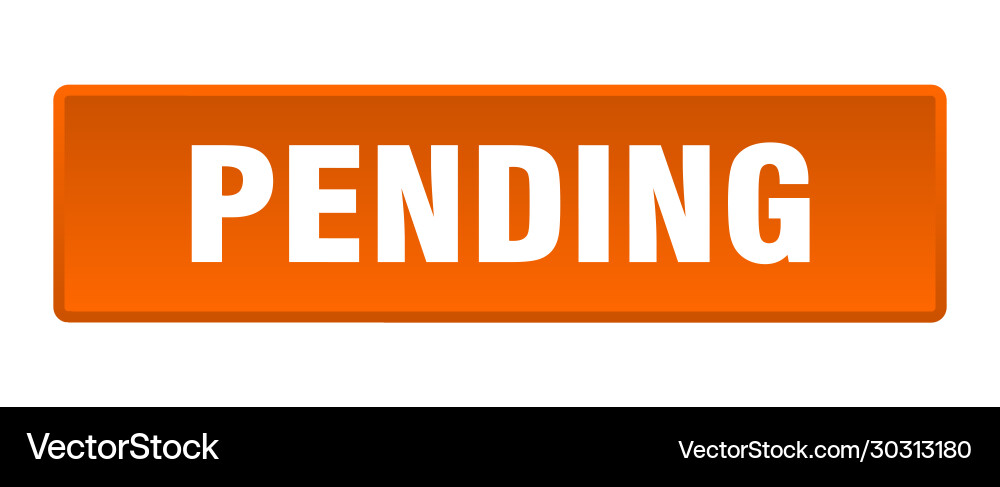 Pending button square orange push vector image