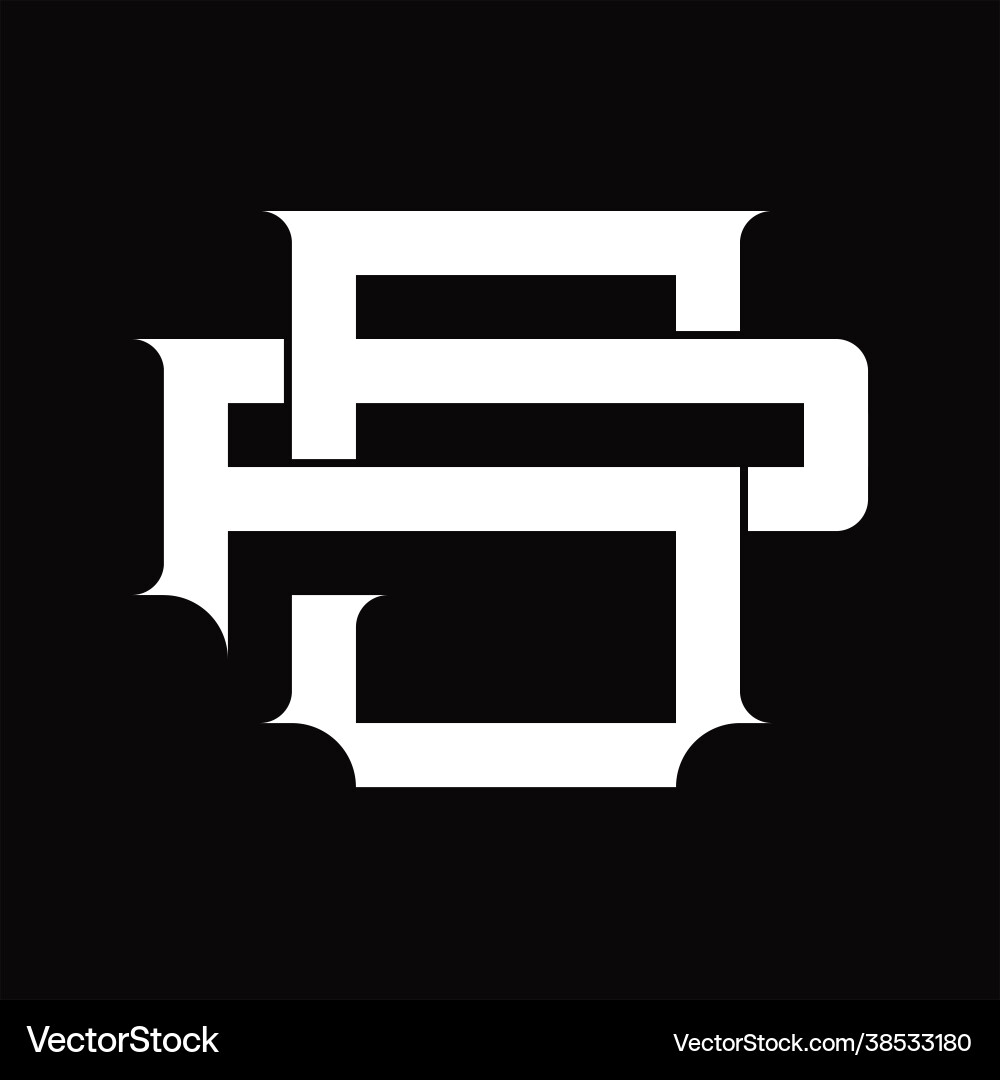 Ps logo monogram with vintage overlapping linked vector image