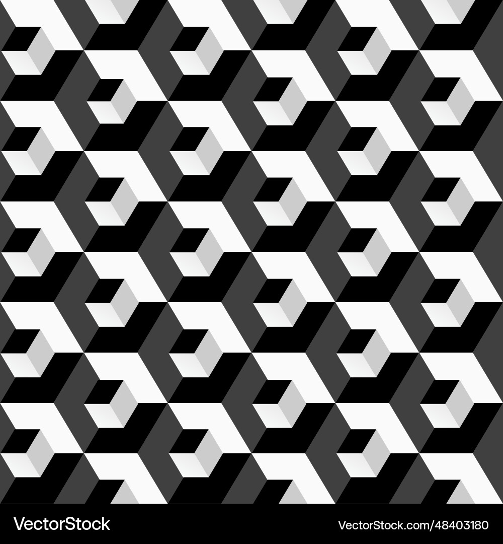 Seamless geometric pattern monochrome vector image