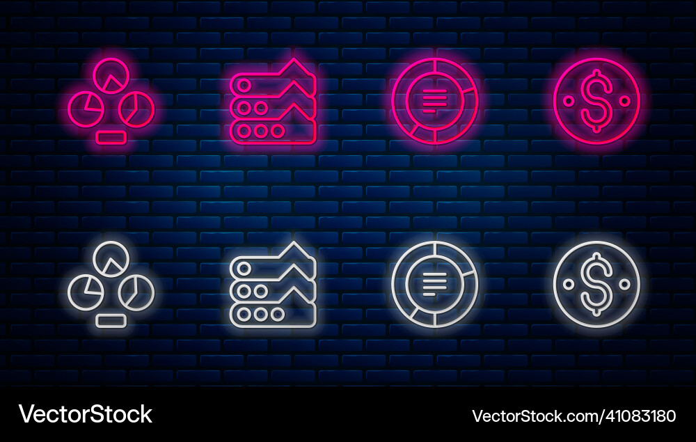 Set line graph chart diagram pie infographic Set line graph chart diagram pie infographic vector image