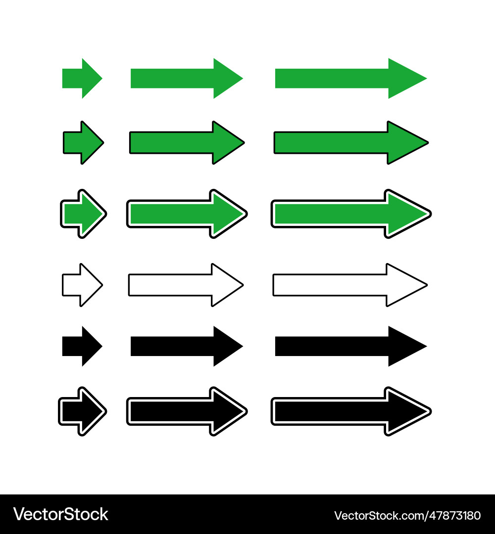 Set of arrows as direction pointers Set of arrows as direction pointers vector image