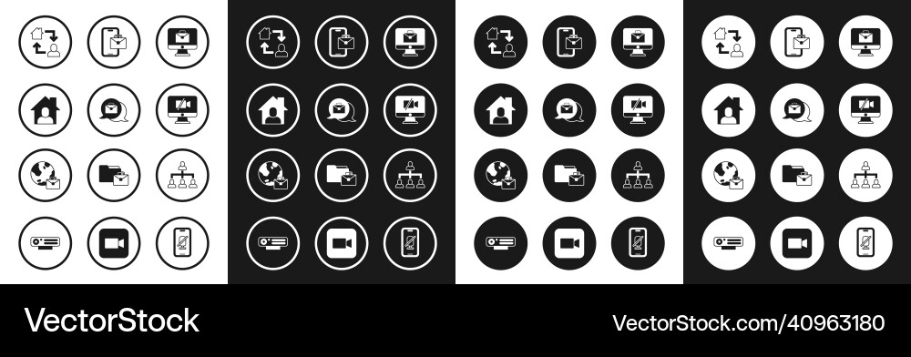 Set online working video camera off on computer Set online working video camera off on computer Vector Image