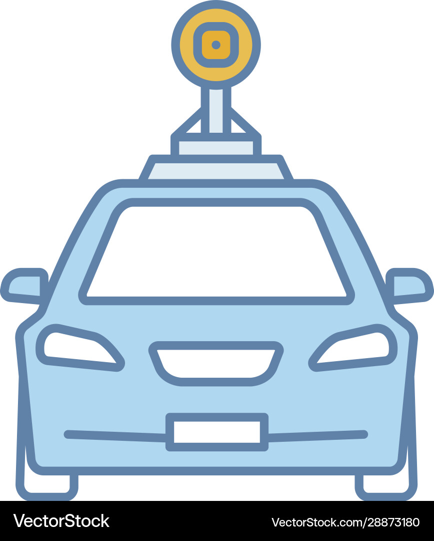 Smart car in front view color icon Smart car in front view color icon vector image