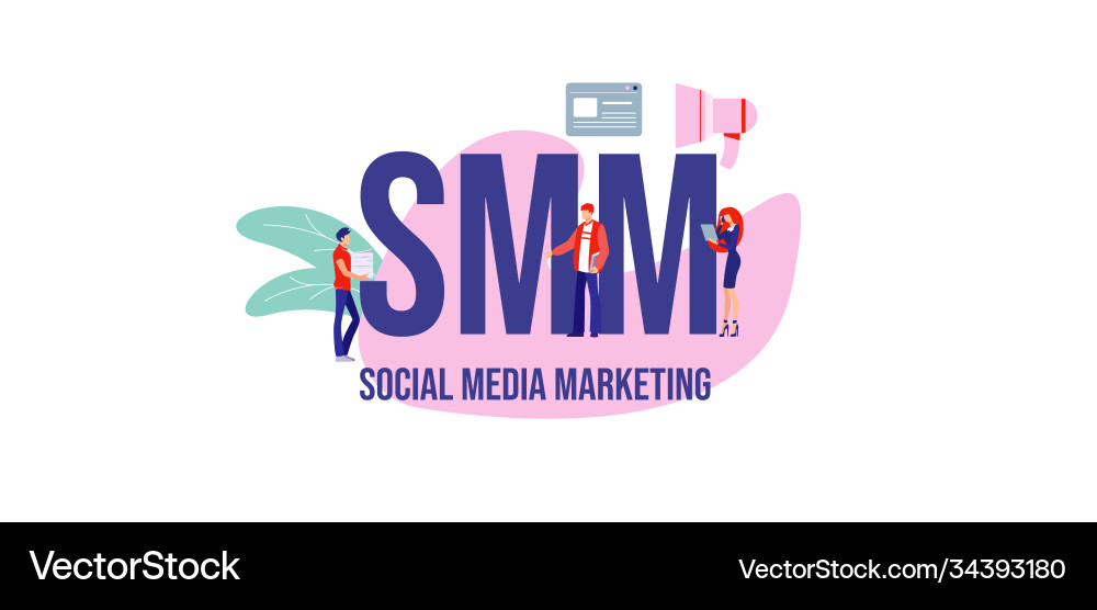 Smm Social Media Marketing Werbung Smm Social Media Marketing Werbung vektorbild