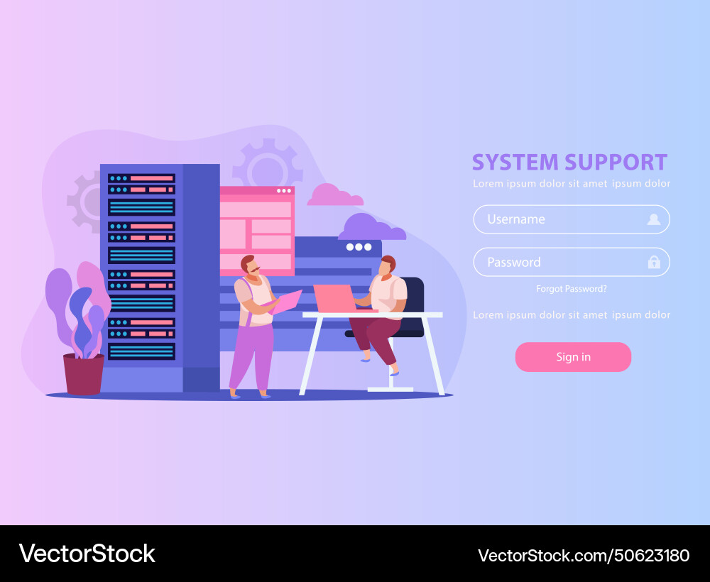 System administator background System administator background Vector Image
