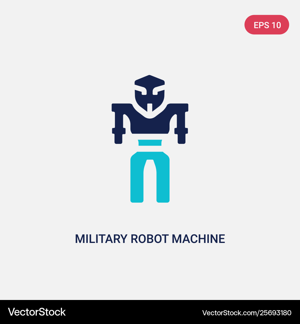 Two color military robot machine icon from army Two color military robot machine icon from army Vector Image