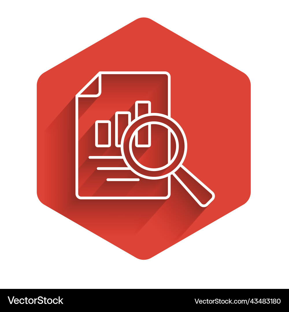 White line document with graph chart icon isolated White line document with graph chart icon isolated vector image