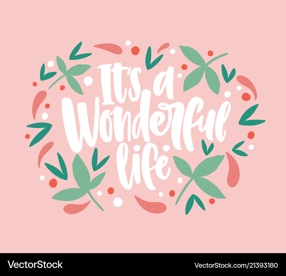 Wonderful Life Quote - Script Font vector image