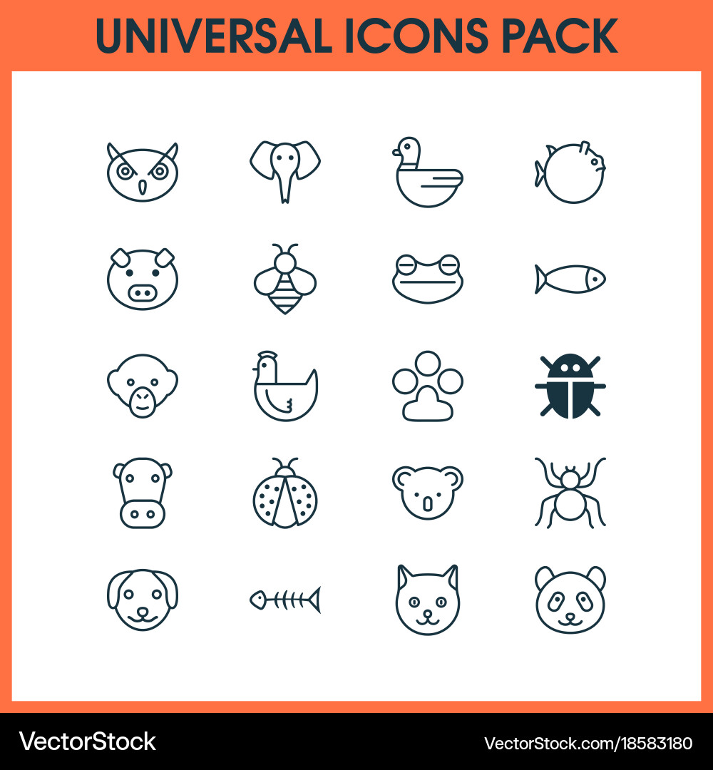 Zoo icons set includes such as trunked Vector Image