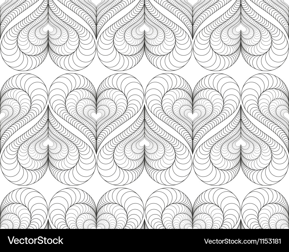 Abstract pattern with a lined symmetric hearts vector image