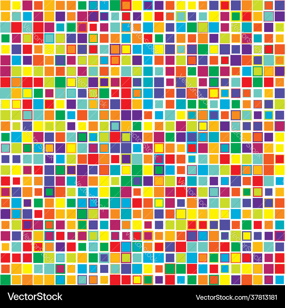 Colorful vivid vibrant random squares mosaic Colorful vivid vibrant random squares mosaic vector image