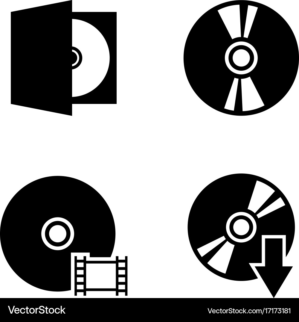 Compact disk simple related icons Vector Image