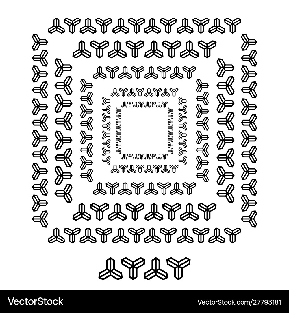 Cross brush patterns in a square line black shape Cross brush patterns in a square line black shape vector image