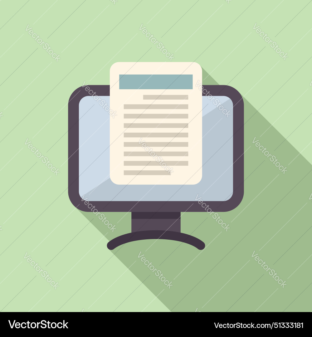 Digital document icon on computer screen Digital document icon on computer screen vector image