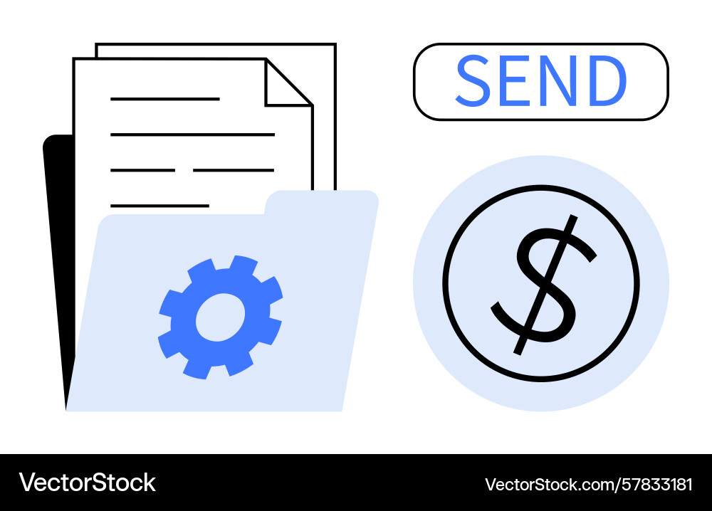 Digital document management with file sharing Digital document management with file sharing vector image