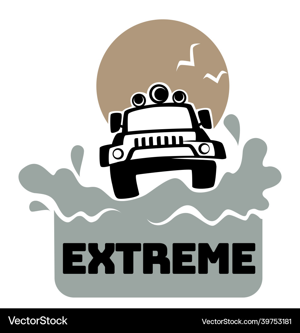 Extreme off Road Abenteuer Jeep und Spritzer Extreme off Road Abenteuer Jeep und Spritzer Vektorbild