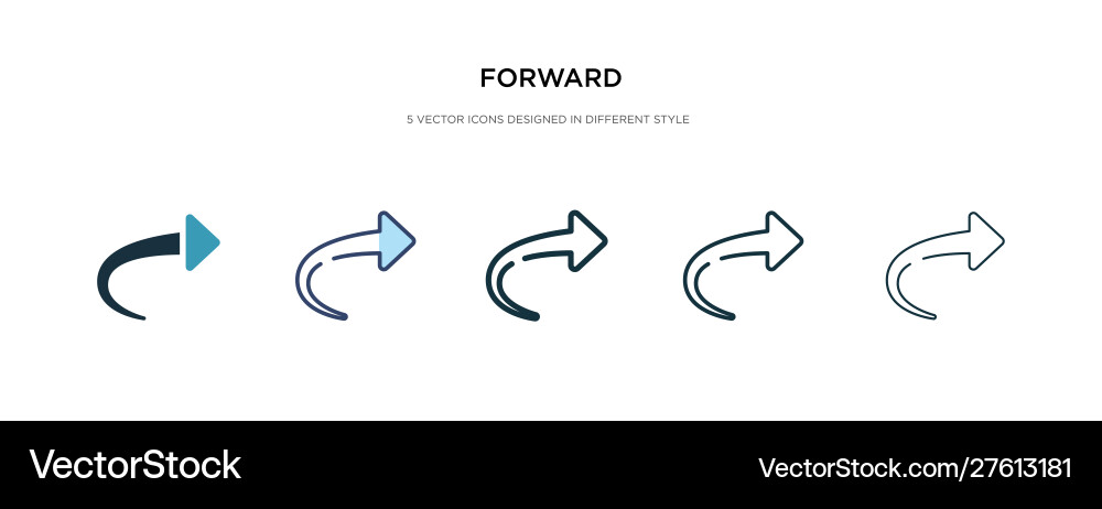 Forward icon in different style two colored Forward icon in different style two colored vector image