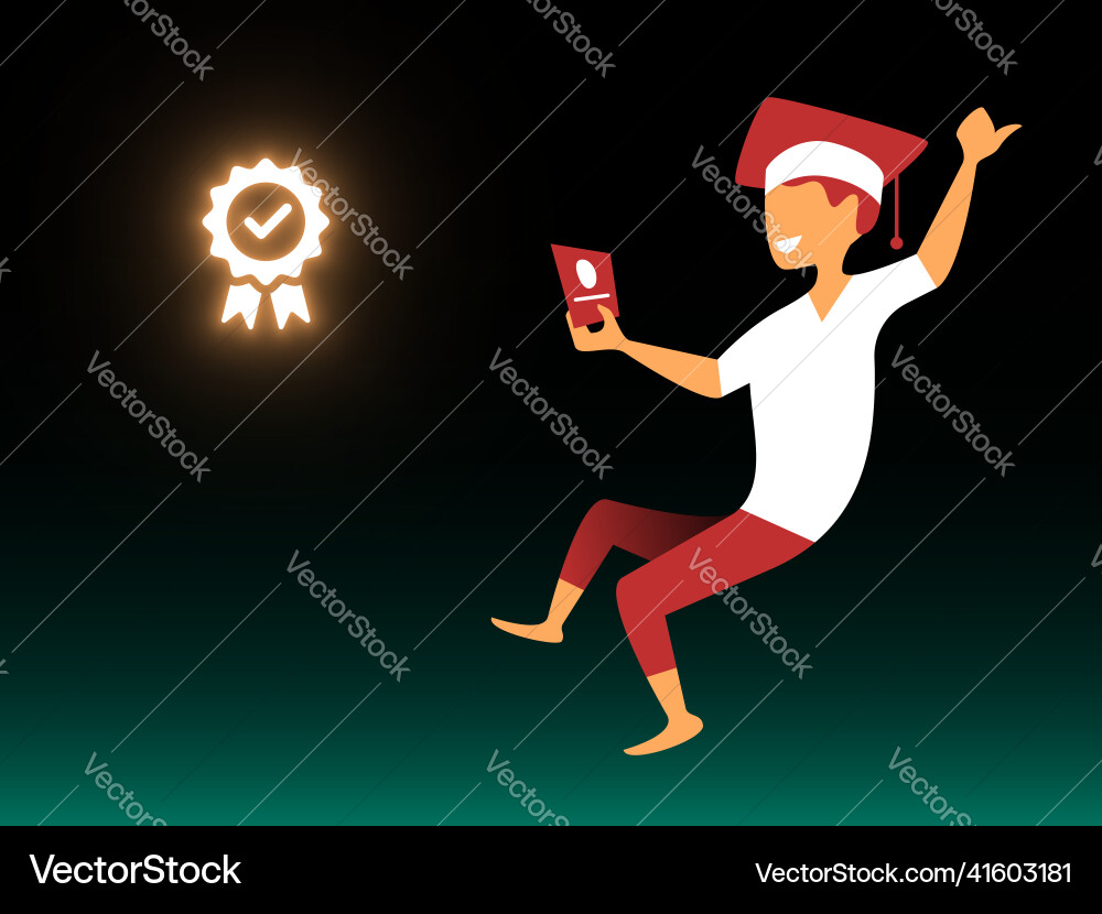 Get diploma in gradient style editable vector image