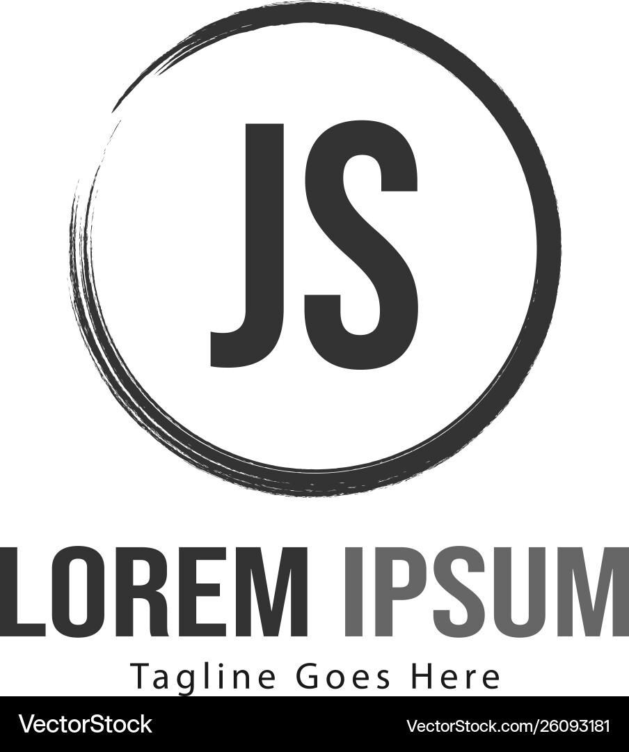 Initial js logo template with modern frame Initial js logo template with modern frame vector image