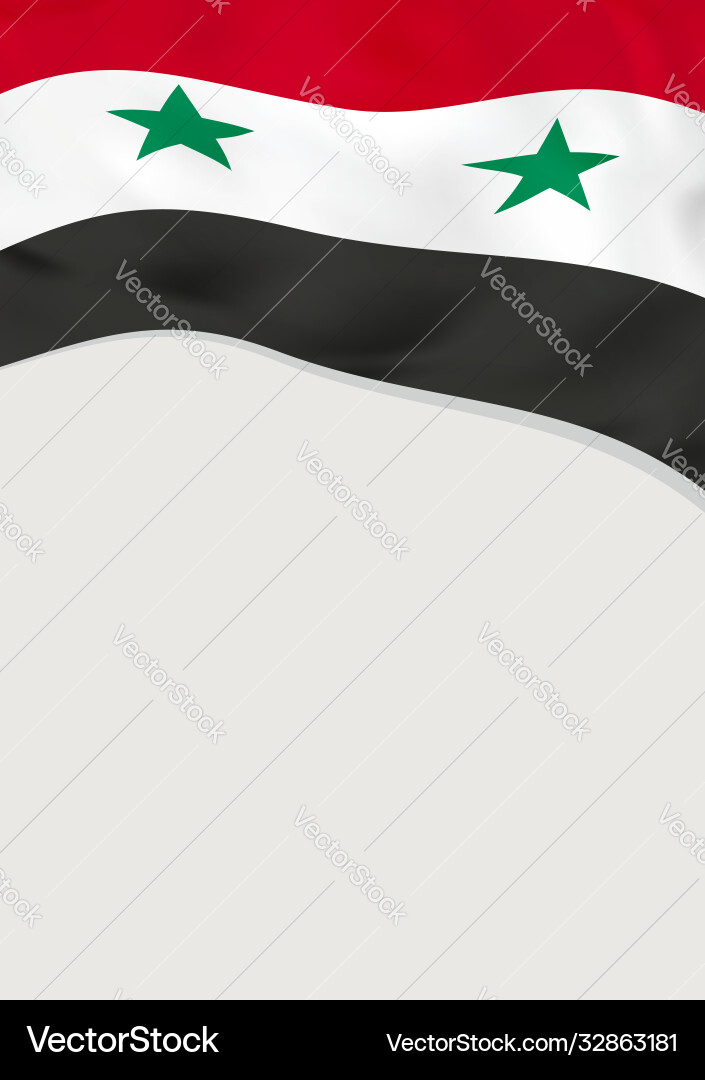 Leaflet design with flag syria template Vector Image
