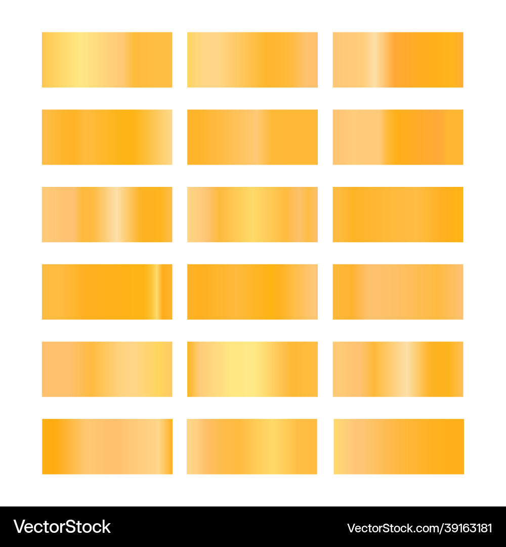 Metallic gradient collection with shiny colorful Vector Image