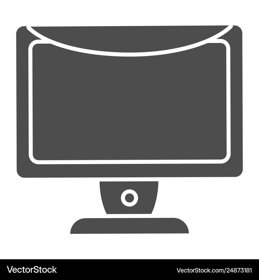 Monitor solid icon computer screen vector image