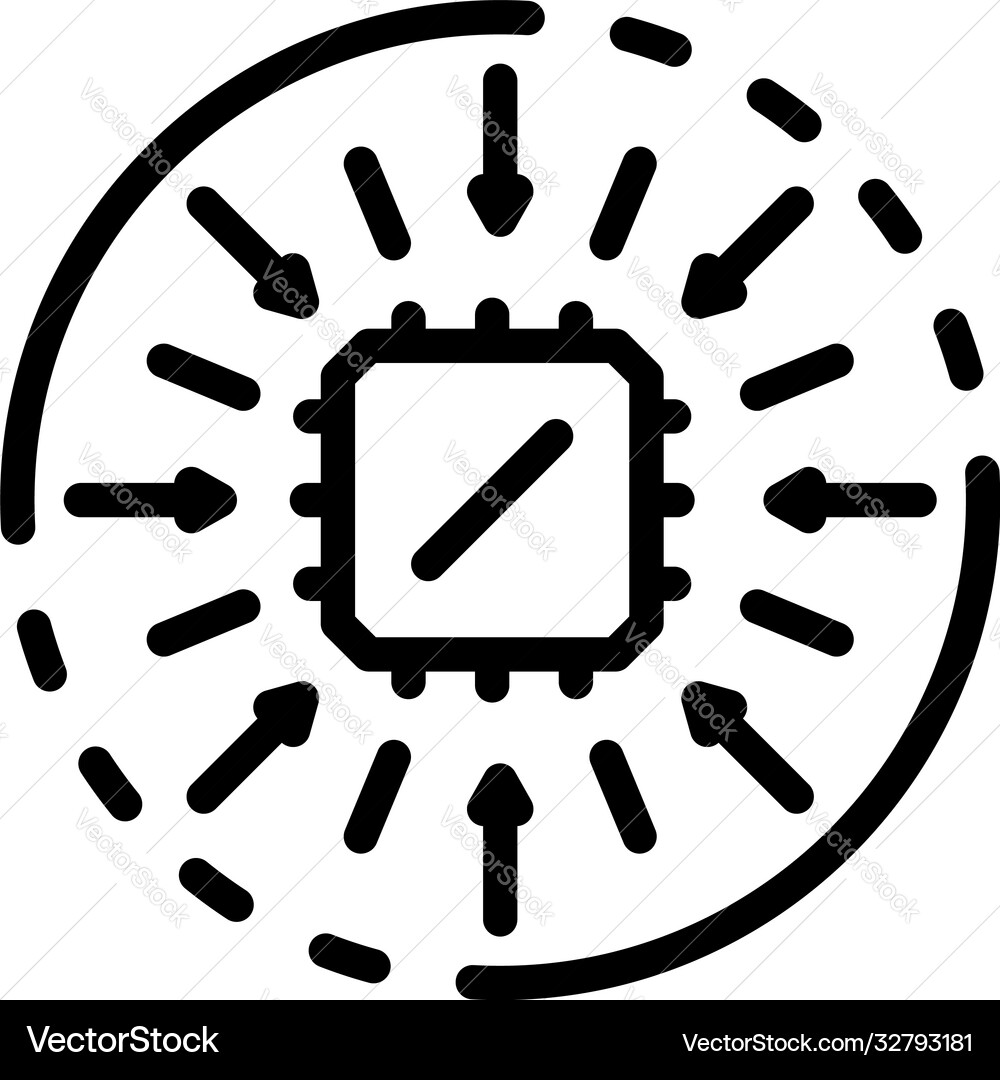 Operating system processor icon outline style Operating system processor icon outline style vector image