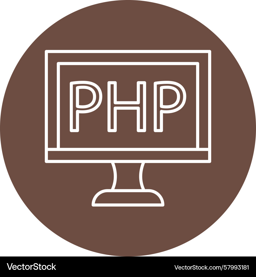PHP Line Multi Circle Icon Vector Image