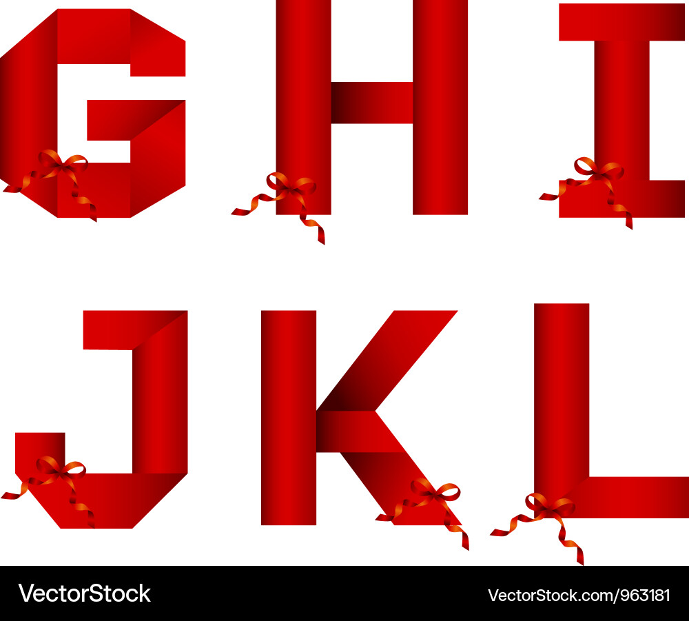 Ribbon letters collection 2 Vector Image