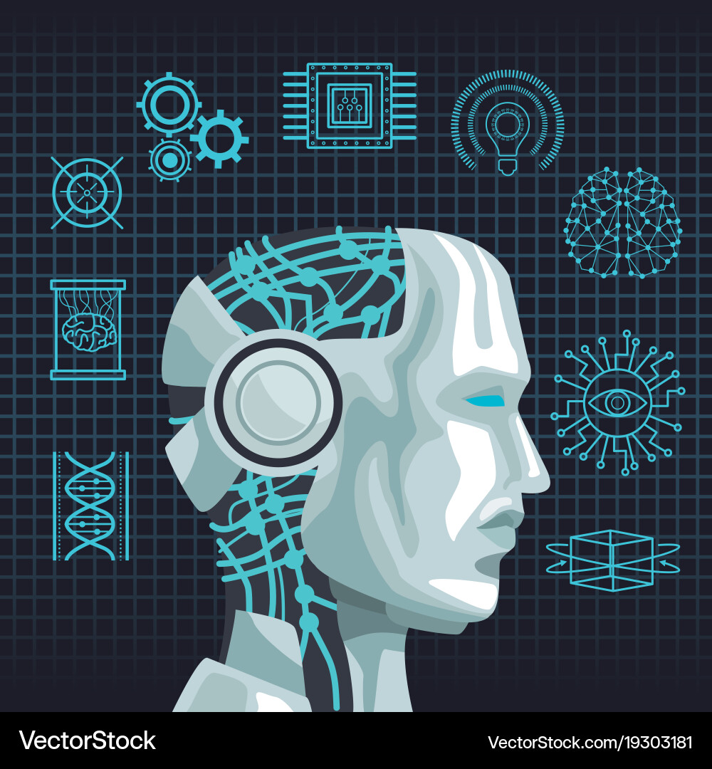 Robot artificial intelligence Vector Image