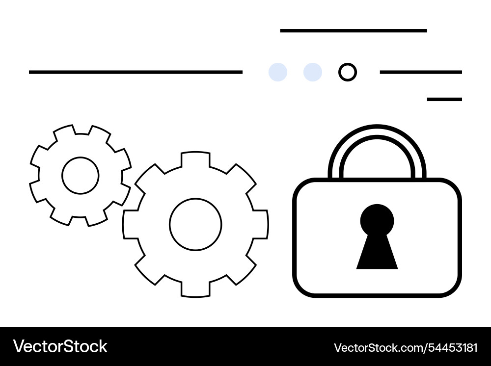 Security lock and gears representing data Vector Image