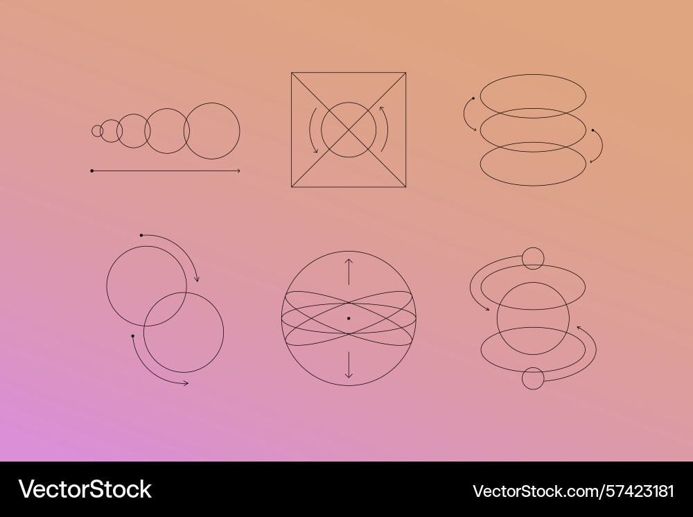 Set of linear design elements for logo templates Set of linear design elements for logo templates vector image